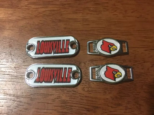 2~Louisville Cardinals NCAA Paracord Charms Oval or Mini Dog Tag shoelace charms