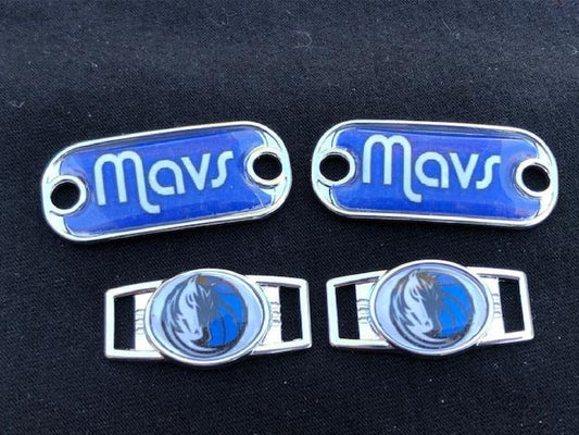 2 ~ Dallas Mavericks  NBA Paracord Charms Oval or Mini Dog Tag shoelace charms