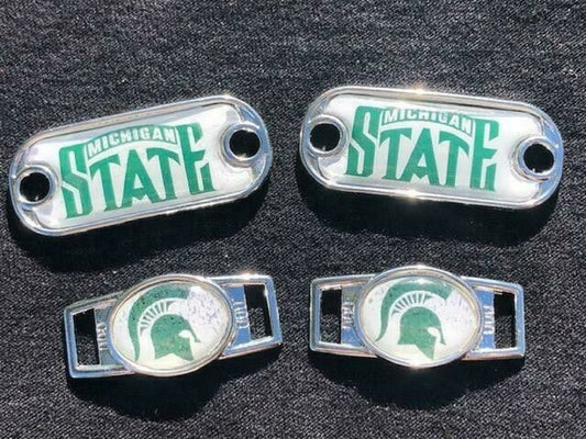 2~Michigan St. Spartans NCAA Paracord Charms Oval or Mini Tag shoelace charms