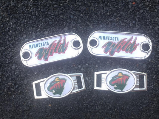 2 ~ Minnesota WIld NHL Paracord Charms Oval or Mini Dog Tag shoelace charms