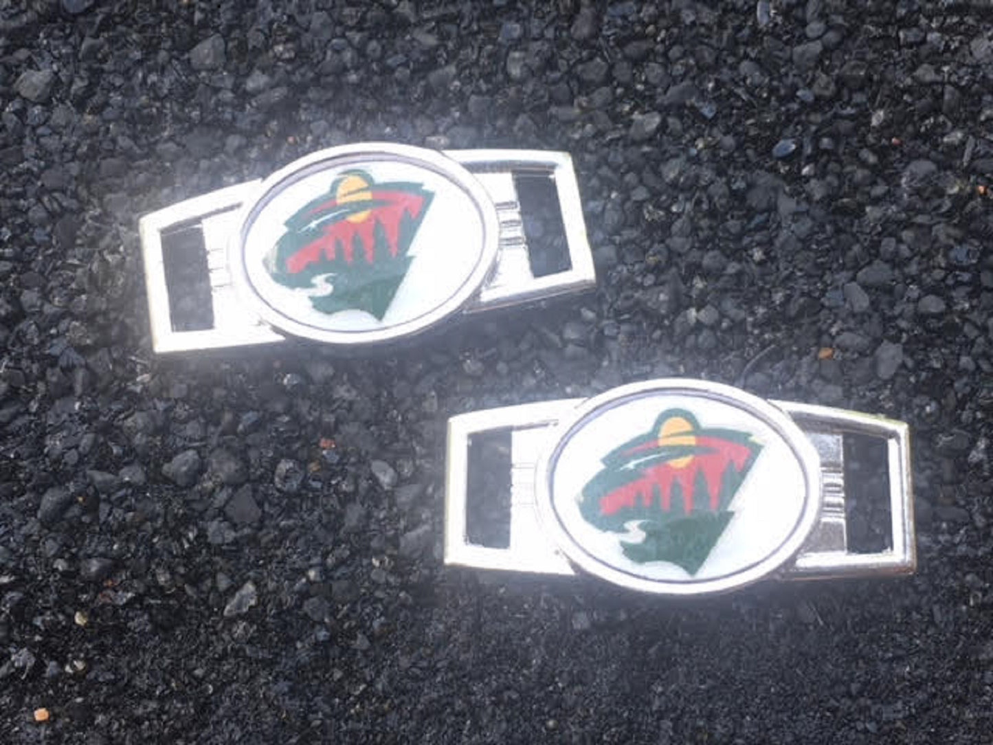 2 ~ Minnesota WIld NHL Paracord Charms Oval or Mini Dog Tag shoelace charms