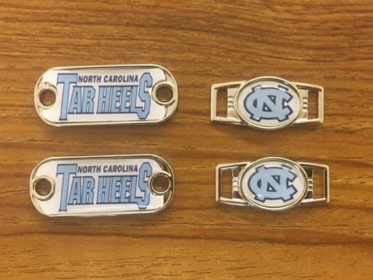 2~North Carolina Tarheels Paracord Charms Oval or Mini Dog Tag shoelace charms