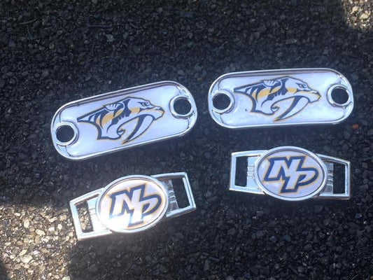 2 ~ Nashville Predators NHL Paracord Charms Oval or Mini Dog Tag shoelace charms