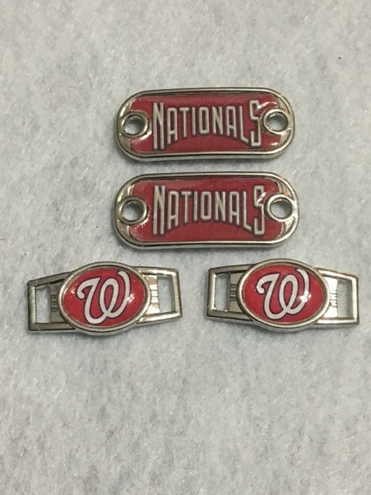 2 ~ Washington Nationals MLB Paracord Charms Oval or Mini Dog Tag shoelace charms