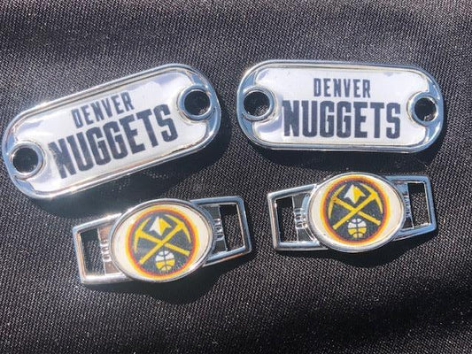 2 ~ Denver Nuggets NBA Paracord Charms Oval or Mini Dog Tag shoelace charms