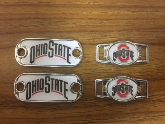 2~Ohio St. Buckeyes NCAA Paracord Charms Oval or Mini Dog Tags shoelace charms