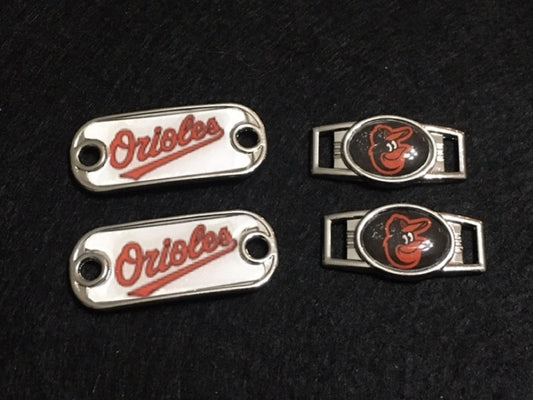 2 ~ Baltimore Orioles MLB Paracord Charms Oval or Mini Dog Tag shoelace charms