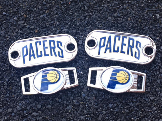 2 ~ Indiana Pacers NBA Paracord Charms Oval or Mini Dog Tag shoelace charms