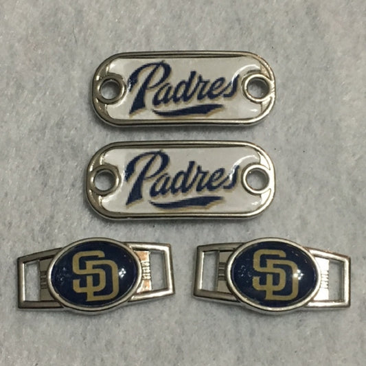 2 ~ San Diego Padres MLB Paracord Charms Oval or Mini Dog Tag shoelace charms
