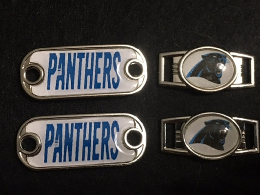 2 ~ Carolina Panthers NFL Paracord Charms Oval or Mini Dog Tag shoelace charms