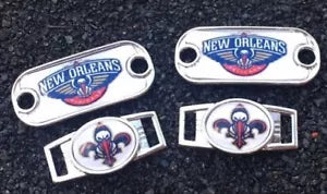 2 ~ New Orleans Pelicans NBA Paracord Charms Oval or Mini Dog Tag shoelace charms