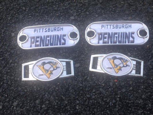 2 ~ Pittsburgh Penguins NHL Paracord Charms Oval or Mini Dog Tag shoelace charms