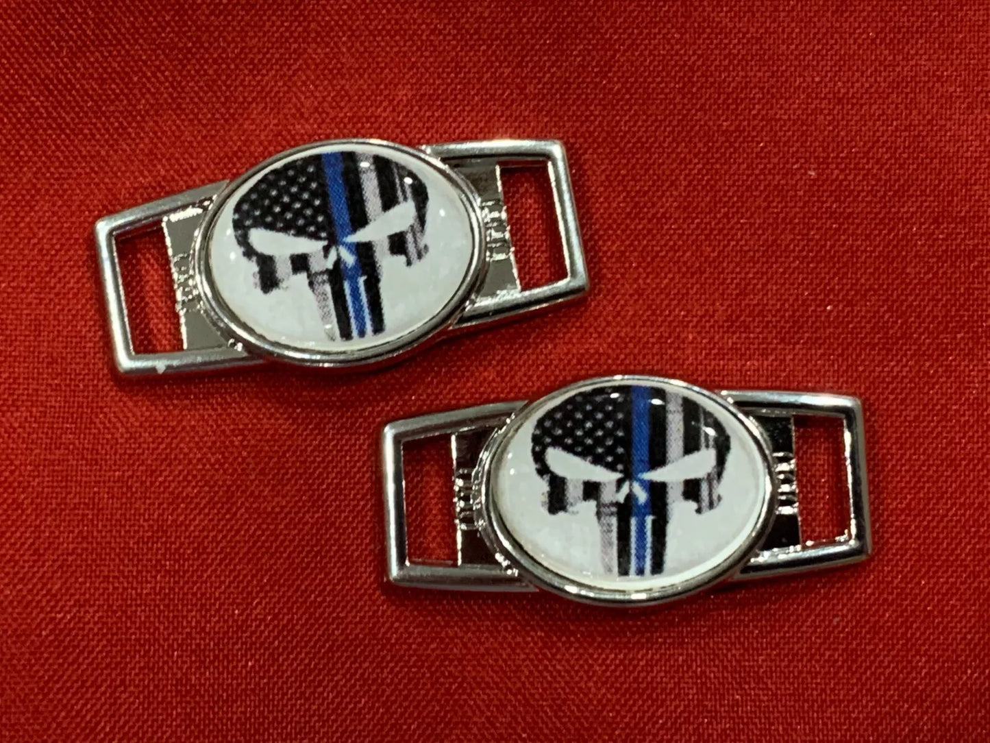 2-Police Department Thin Blue Line or American Flags Paracord Charms.