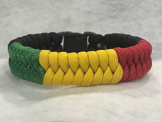 RASTA~Stylish 4-Color 550 Paracord Bracelet Bob Marley peace/love/happiness