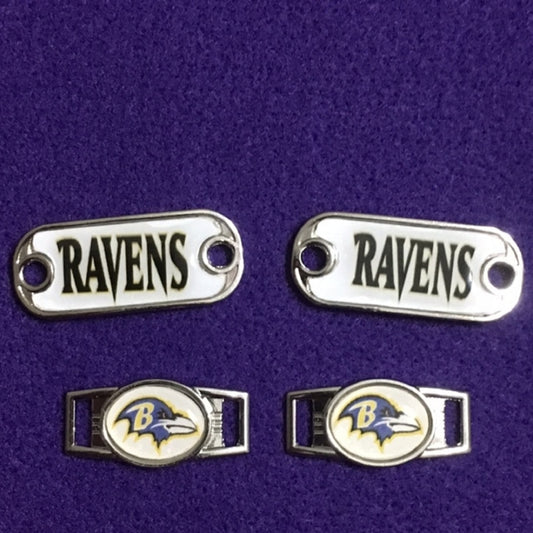 2 ~ Baltimore Ravens NFL Paracord Charms Oval or Mini Dog Tag shoelace charms