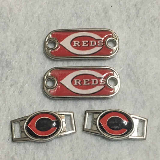 2 ~ Cincinnati Reds MLB Paracord Charms Oval or Mini Dog Tag shoelace charms