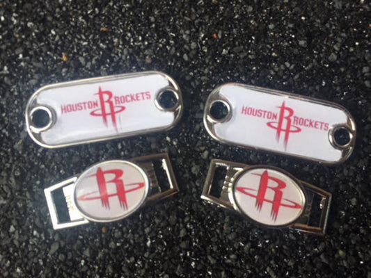 2 ~ Houston Rockets NBA Paracord Charms Oval or Mini Dog Tag shoelace charms