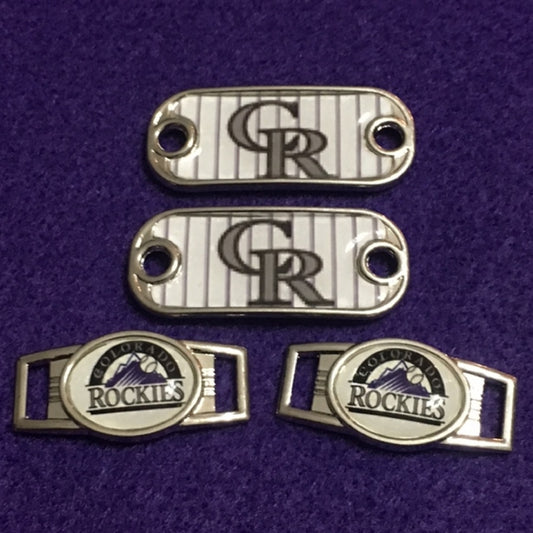 2 ~ Colorado Rockies MLB Paracord Charms Oval or Mini Dog Tag shoelace charms