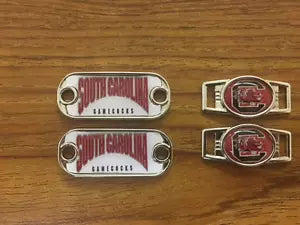 2~South Carolina Gamecocks Paracord Charms Oval or Mini Dog Tag shoelace charms