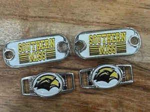 2~Southern Miss Eagles NCAA Paracord Charms Oval or Mini Dog Tag shoelace charms