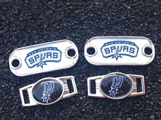 2 ~ San Antonio Spurs NBA Paracord Charms Oval or Mini Dog Tag shoelace charms