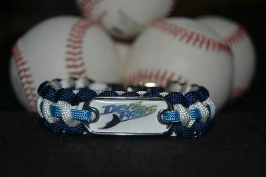 Tampa Bay Devil Rays Paracord Bracelet w/ MLB Dog Tag and Metal Buckle AWESOME!