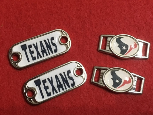 2 ~ Houston Texans NFL Paracord Charms Oval or Mini Dog Tag shoelace charms