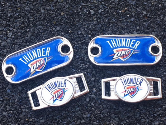 2 ~ Oklahoma City Thunder NBA Paracord Charms Oval or Mini Dog Tag shoelace charms