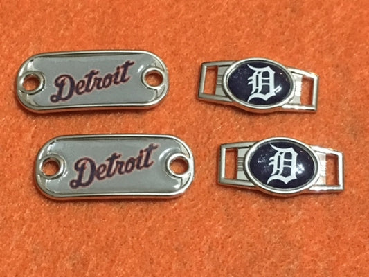 2 ~ Detroit Tigers MLB Paracord Charms Oval or Mini Dog Tag shoelace charms