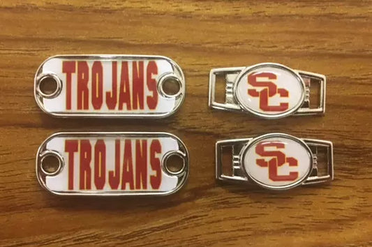 2 ~ USC Trojans NCAA Paracord Charms Oval or Mini Dog Tag shoelace charms