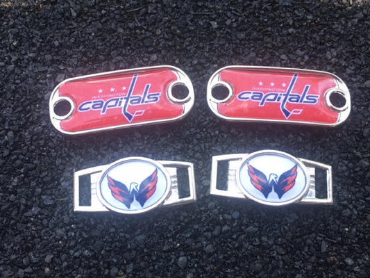 2 ~ Washington Capitals NHL Paracord Charms Oval or Mini Dog Tag shoelace charms