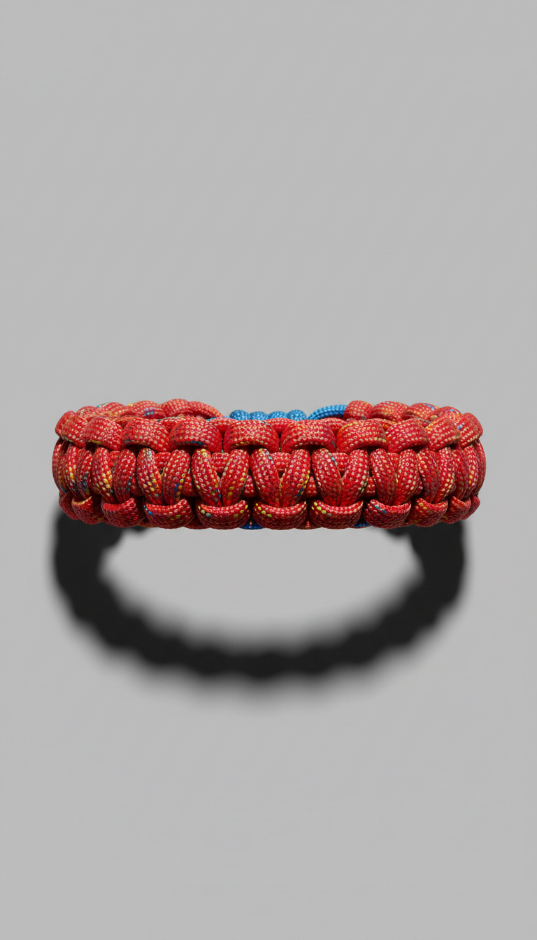 Signal Red Cobra Weave Bracelet